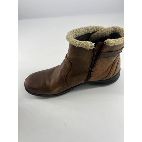 Clarks Ankle Boots Womens Size 11 M Brown Leather Size Zip Comfort Boho - Picture 4 of 8